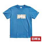 EDWIN 迷彩BOX短袖T恤-男-灰藍色