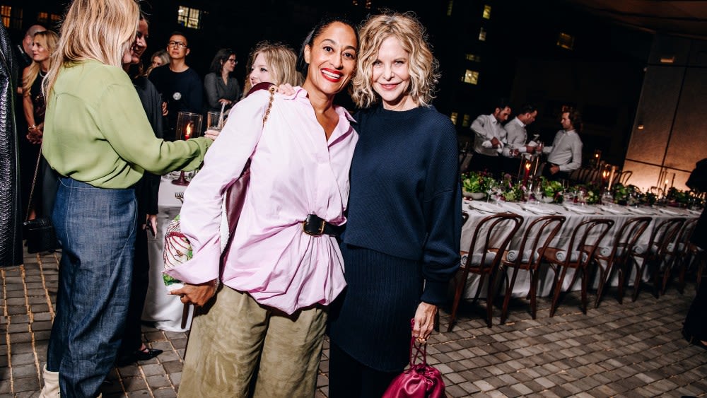 Greta Lee, Meg Ryan Attend Al Fresco Saks and Loewe Dinner at Pace Gallery