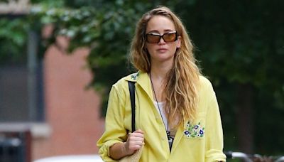 Jennifer Lawrence Blended Two Controversial Footwear Trends for the Ultimate Lazy-Day Outfit