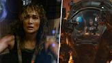 Jennifer Lopez is forced to team up with a snarky AI bot to defeat Shang-Chi star Simu Liu in the wild trailer for Netflix’s latest sci-fi action romp