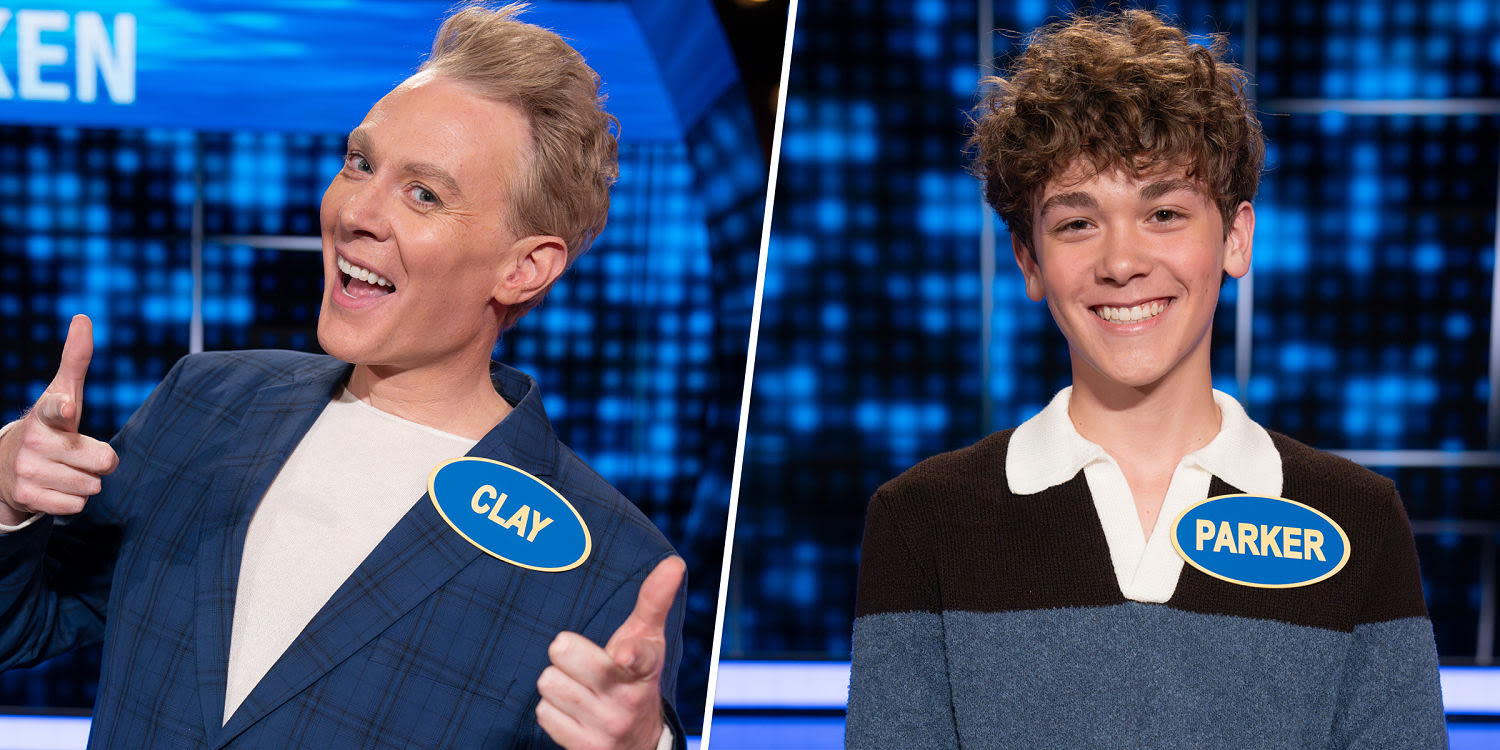 Clay Aiken’s 15-year-old son makes his TV debut on ‘Celebrity Family Feud’ and he looks just like dad