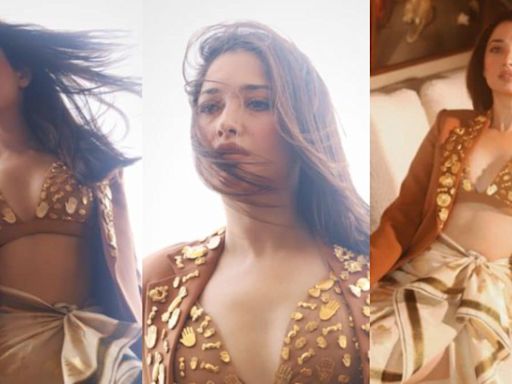 Sexy! Tamannaah Bhatia Turns Up The Heat As She Poses In An Embossed Blouse; Hot Photos Go Viral - News18