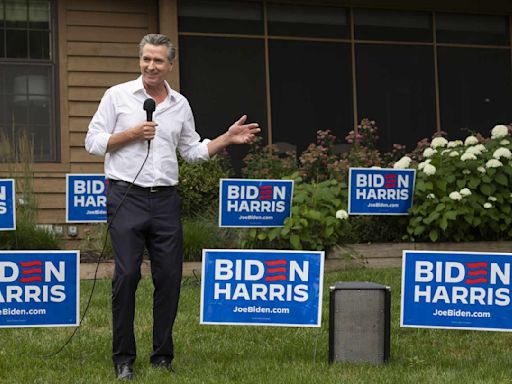 Gobernador de California llega a Michigan para hacer campaña a favor del presidente Joe Biden