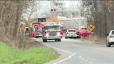 Train collides with tractor-trailer near Charlotte airport; road closed