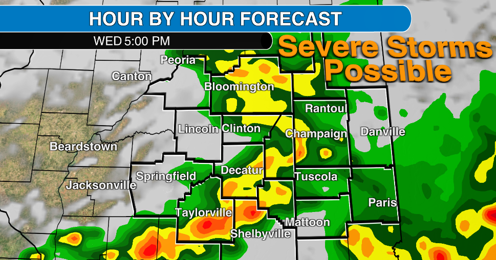 Severe weather threat continues in central Illinois Wednesday. Here's the latest forecast