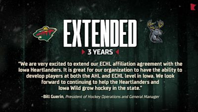 Minnesota Wild Announces Three-year Extension of ECHL Affiliation Agreement with Iowa Heartlanders | Minnesota Wild