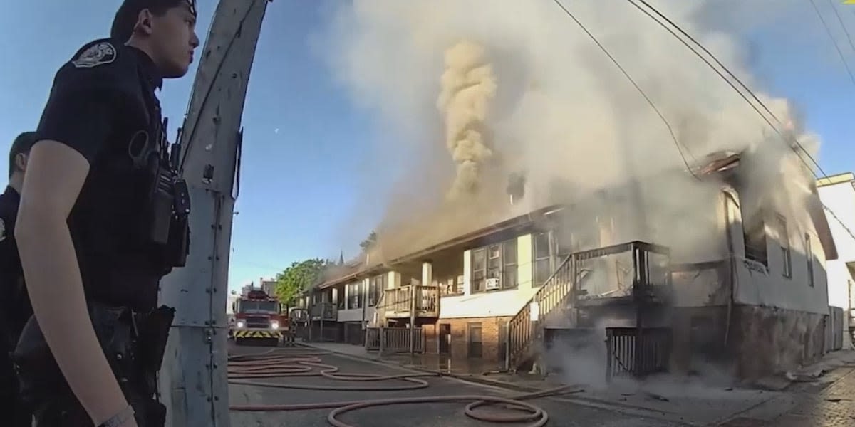 WATCH: Body camera footage captures off-duty officers pulling people from burning building in Fargo