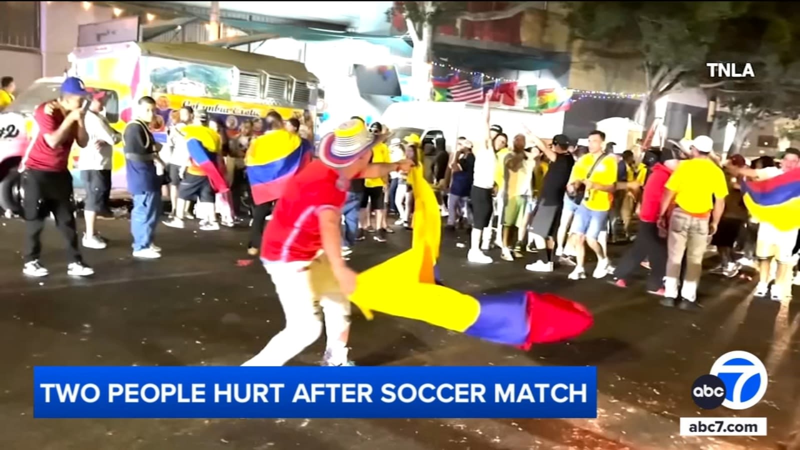 2 stabbed after chaos erupts in LA street following Copa América final