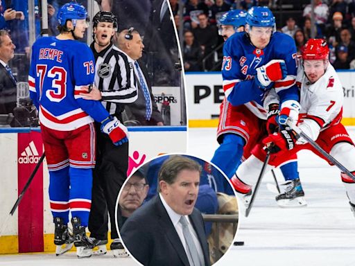 Peter Laviolette says Rangers rookie Matt Rempe has ‘eyes on him’ as officiating questions hover