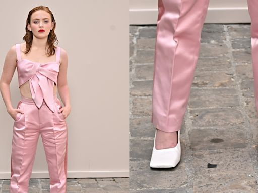 Sadie Sink Makes an Impression in Square-Toe White Heels at Ashi Studio’s Fall Couture 2024 Show During Paris Fashion Week