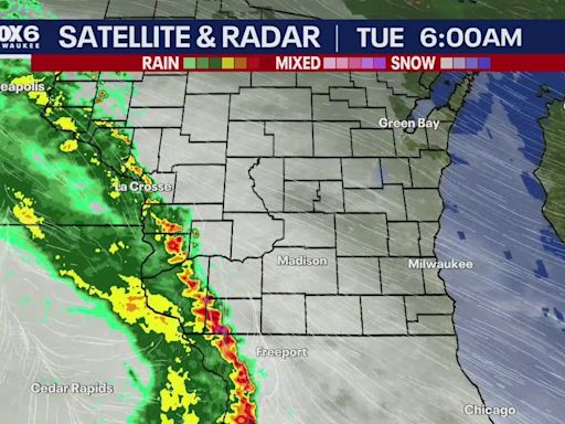 Wisconsin severe weather threat; tracking strong line of storms, lightning