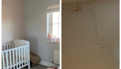 Father 'devastated' after plaster falls into daughter's cot 'due to issues with new build home'