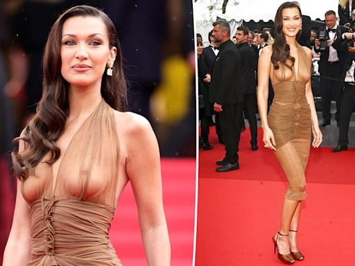 Bella Hadid makes her red carpet comeback in see-through Saint Laurent dress at Cannes Film Festival 2024