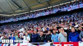 England fans show off their West Midlands flags in Euros win