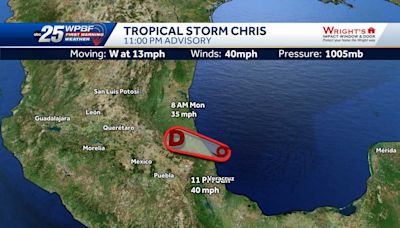 Tropical Storm Chris has developed in the Bay of Campeche