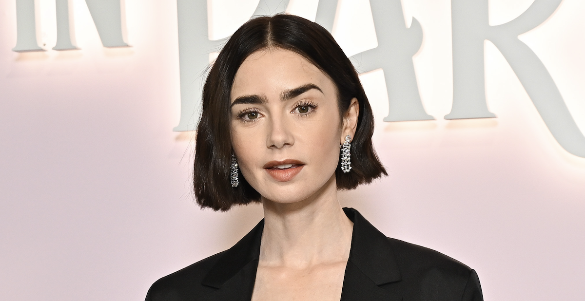 Lily Collins Shows Off Her Bra and Undies in a Burlesque-Inspired Outfit