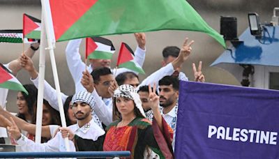 Palestine makes its statement at the Paris Olympic opening ceremony