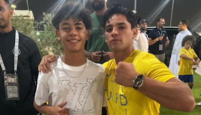 Ryan Garcia poses with Cristiano Ronaldo's son in Saudi Arabia