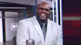 Shaq stunned on TV after NBA star turns up to playoffs game in bold outfit