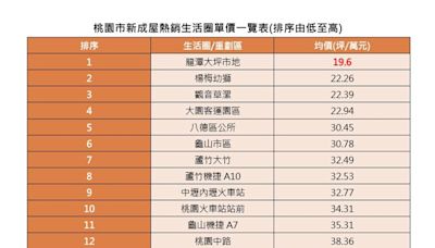 桃園「1字頭」房價將絕跡？十大購屋熱點出爐 就剩下「這一區」了！