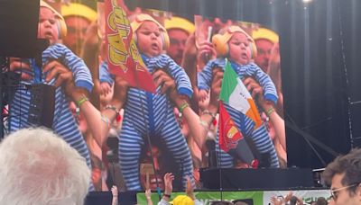 ‘Oh my god, this baby’: 10-week-old steals show at Annie Mac’s Glastonbury set