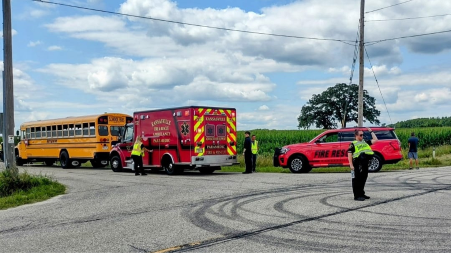 Ten children & one adult hospitalized after bus carrying 51 crashes with minivan