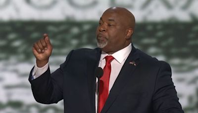 NC Lt. Gov. Mark Robinson speaks at night one of RNC