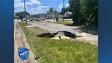 Massive sinkhole opens up after water main break in Worcester