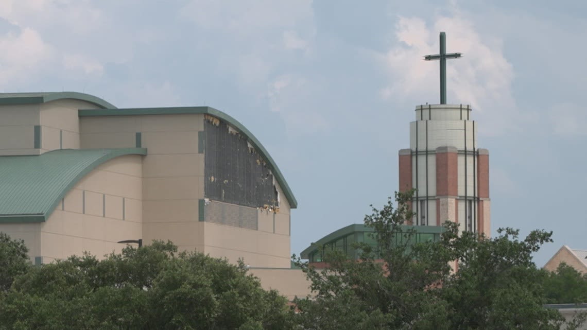 Huge hole ripped into side of church as punishing storm hits Plano hard