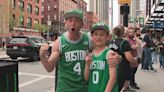 Boston Celtics fans show support ahead of Tuesday night's matchup against the Indiana Pacers