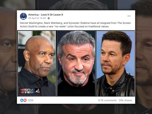 Washington, Wahlberg, Stallone Resigned from Screen Actors Guild to Start 'No-Woke' Union?