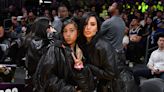 Kim Kardashian and North Twin in Leather Biker Looks for Lakers Game