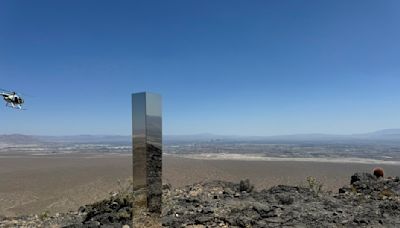 Shiny monolith removed from mountains outside Las Vegas. How it got there still is a mystery