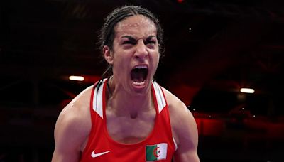 Gender-row boxer Imane Khelif cries ‘I am a woman’ after guaranteeing Olympic medal