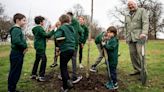 Sir David Attenborough plants tree to open woodland in honour of late Queen