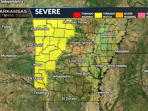 TORNADO WATCH issued for parts of Arkansas until 10 pm