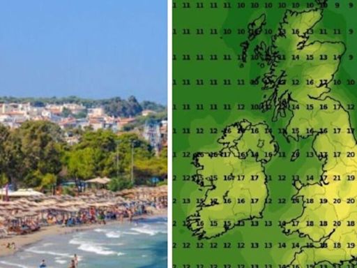 Weather maps show the exact date UK to be hotter than Istanbul and Athens