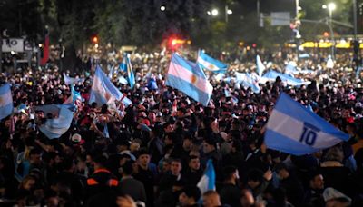 Argentina celebrate Copa win without Messi