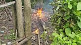 Copper wire being burned in Sarnia