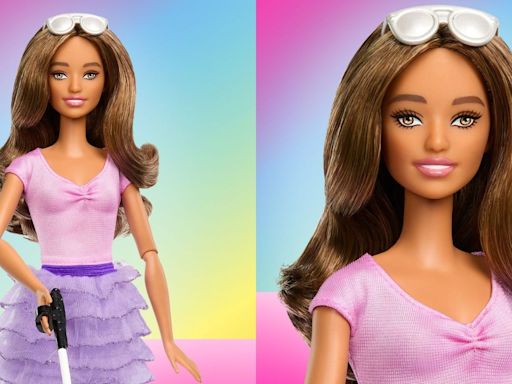 Mattel launches Barbie for visually impaired people. It comes with cane, braille packaging