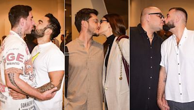 Famosos são clicados em clima de romance durante abertura de exposição em São Paulo