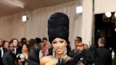 Cardi B Nearly Covers the Entire Red Carpet With Black Train at Met Gala