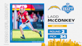 Georgia wide receiver Ladd McConkey goes No. 34 overall to the Los Angeles Chargers in 2024 NFL draft