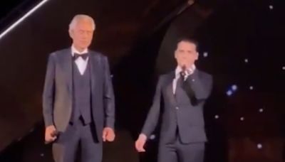 Palomazo de Christian Nodal en evento de Andrea Bocelli se viraliza