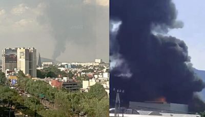 Así se ve desde varias partes de CDMX el impresionante incendio en fábrica de plásticos en Xalostoc, Ecatepec