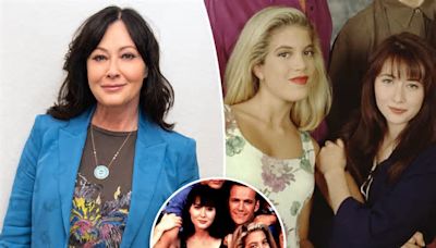 Shannen Doherty wore the same blood-stained Betsey Johnson dress Tori Spelling lost her virginity in