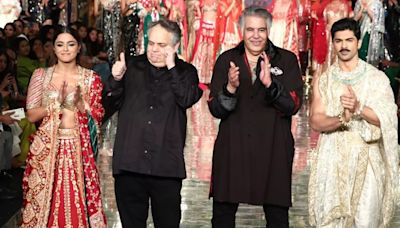 Couturiers Abu Jani And Sandeep Khosla Open India Couture Week 2024; Wamiqa Gabbi And Taha Shah Badussha Turn Showstoppers