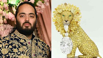Billionaire Heir Anant Ambani Wears Custom Lion Brooch with 50-Carat Diamond Ahead of Lavish Mumbai Wedding