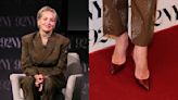 Sharon Stone Talks Art in Sharp Red Leather Pumps During 92NY Q&A