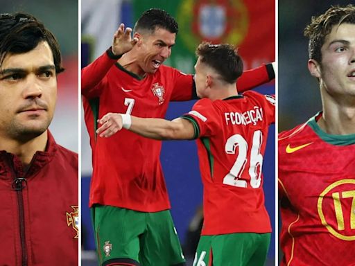 Ronaldo celebrates with Portugal match-winner… 21 years after replacing his dad